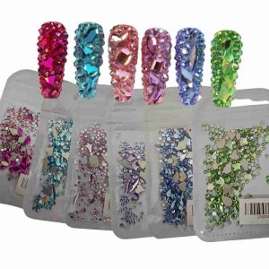 CRISTALES EN FORMA BOLSA VARIOS COLORES