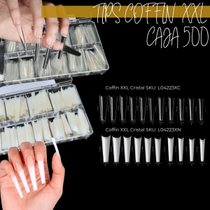 TIPS EXTRA LARGOS  DIFERENTES FORMAS CAJA 500