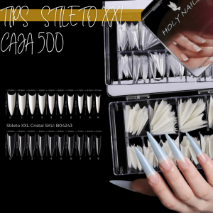TIPS EXTRA LARGOS  DIFERENTES FORMAS CAJA 500 - STILETO XXL, NATURAL